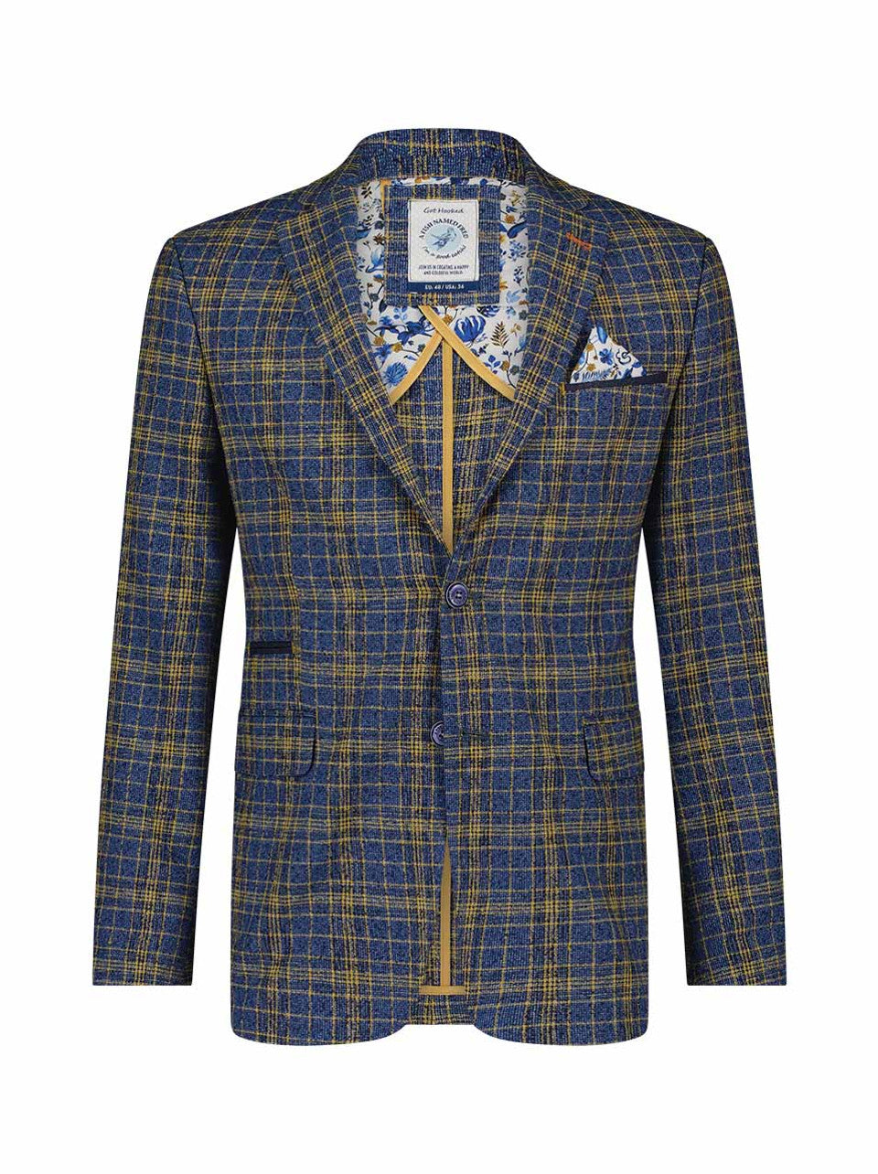 Fish Named Fred Blue Check Blazer Harford Menswear