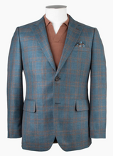 Load image into Gallery viewer, Rembrandt Hawker Teal Blue & Brown Check Blazer