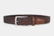 Load image into Gallery viewer, Robert Charles Woven Brown/Blue Leather Belt
