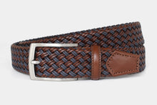 Load image into Gallery viewer, Robert Charles Woven Brown/Blue Leather Belt
