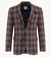 Load image into Gallery viewer, A Fish Named Fred Brown/Blue Check Blazer
