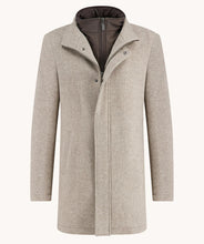 Load image into Gallery viewer, A Fish Named Fred Beige Funnel Neck Coat
