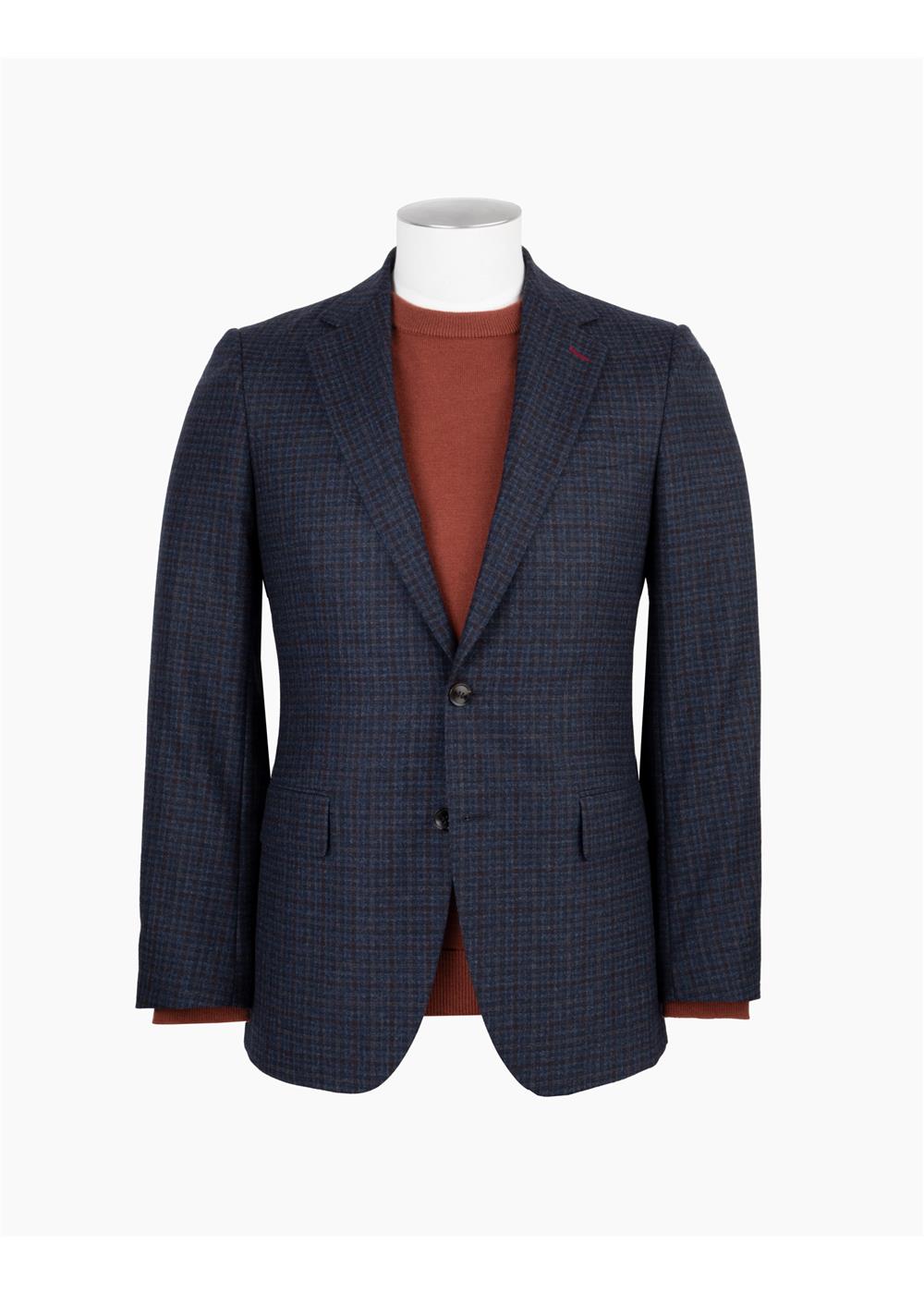 Harford Blue & Maroon Check Flannel Blazer