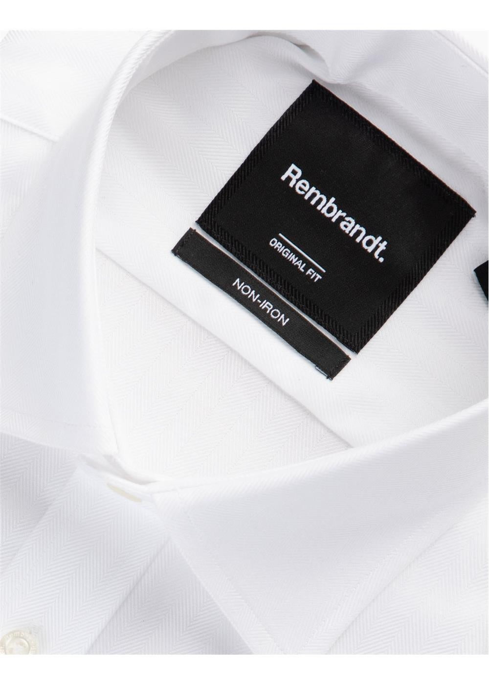 Rembrandt York White Herringbone Non-Iron Shirt