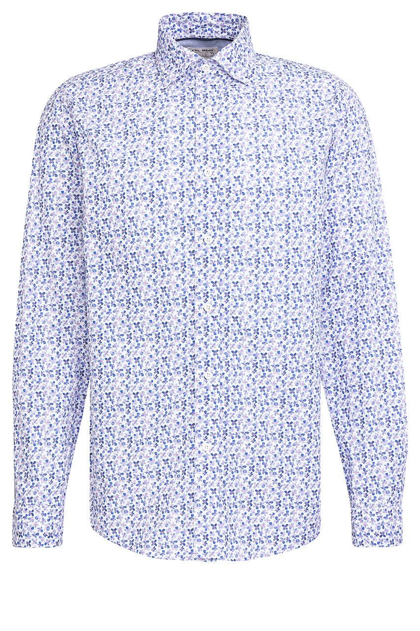 Fil Noir White/Blue Floral Treviso Shirt