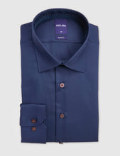 Load image into Gallery viewer, Abelard Slim Navy Cioccolato Business Shirt
