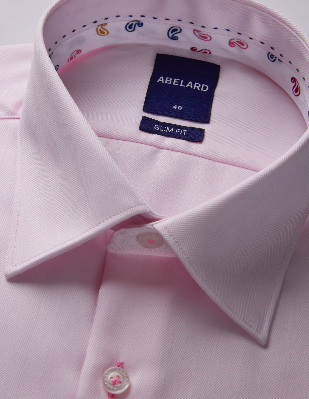 Abelard Pink Herringbone Shirt