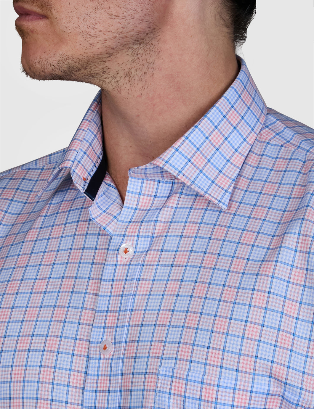 Abelard Orange Cap Ferrat Check Shirt