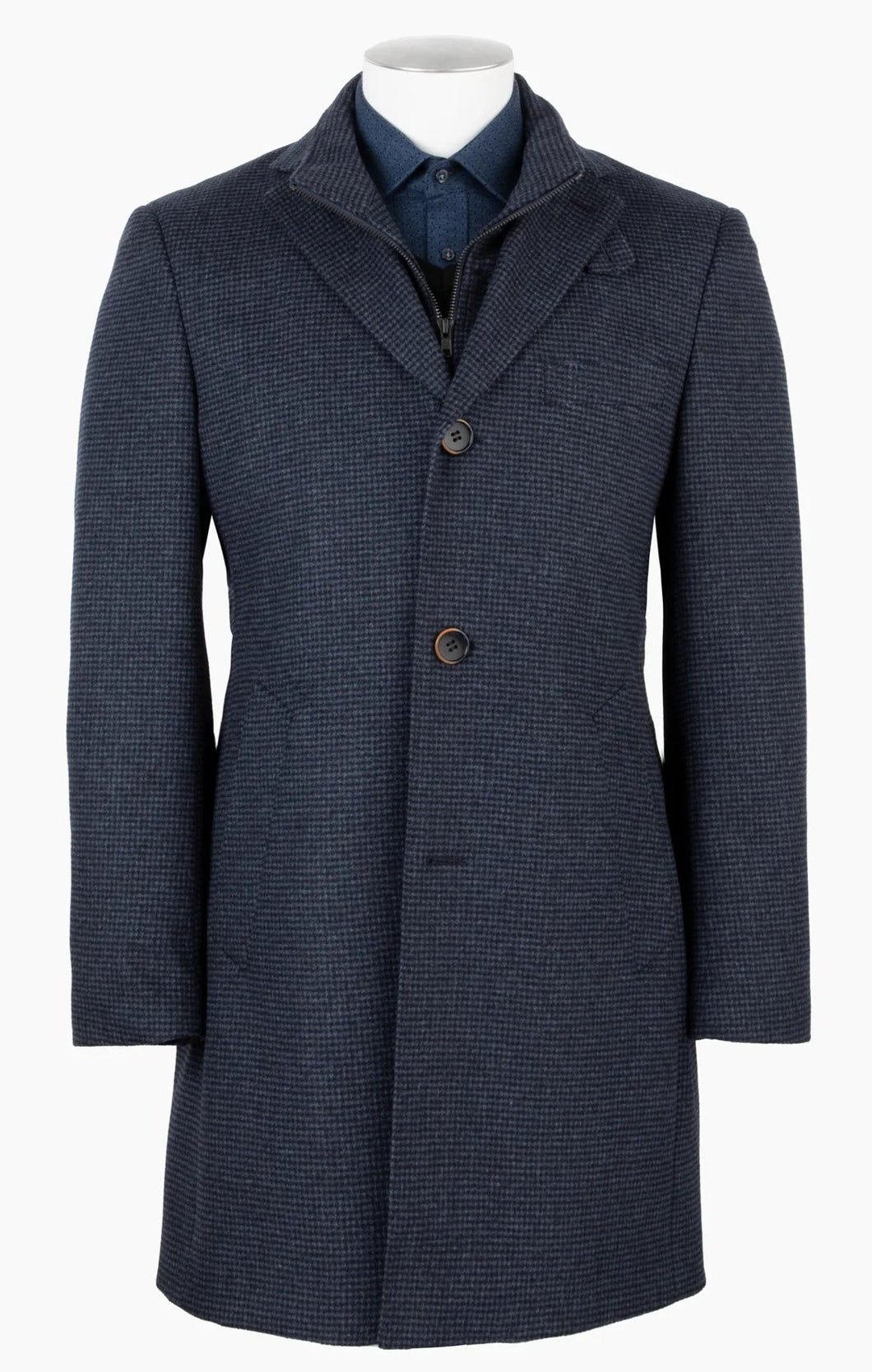 Rembrandt Compton Blue Houndstooth Overcoat