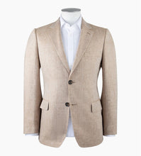 Load image into Gallery viewer, Rembrandt Cooper Beige Linen H'Bone Blazer
