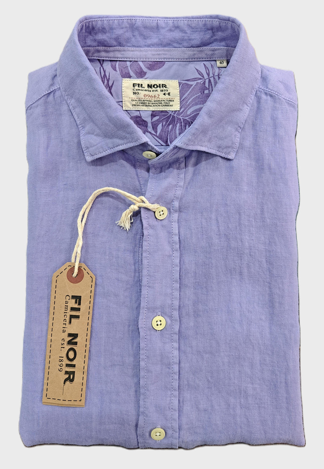 Fil Noir Roma Purple Linen L/S Shirt