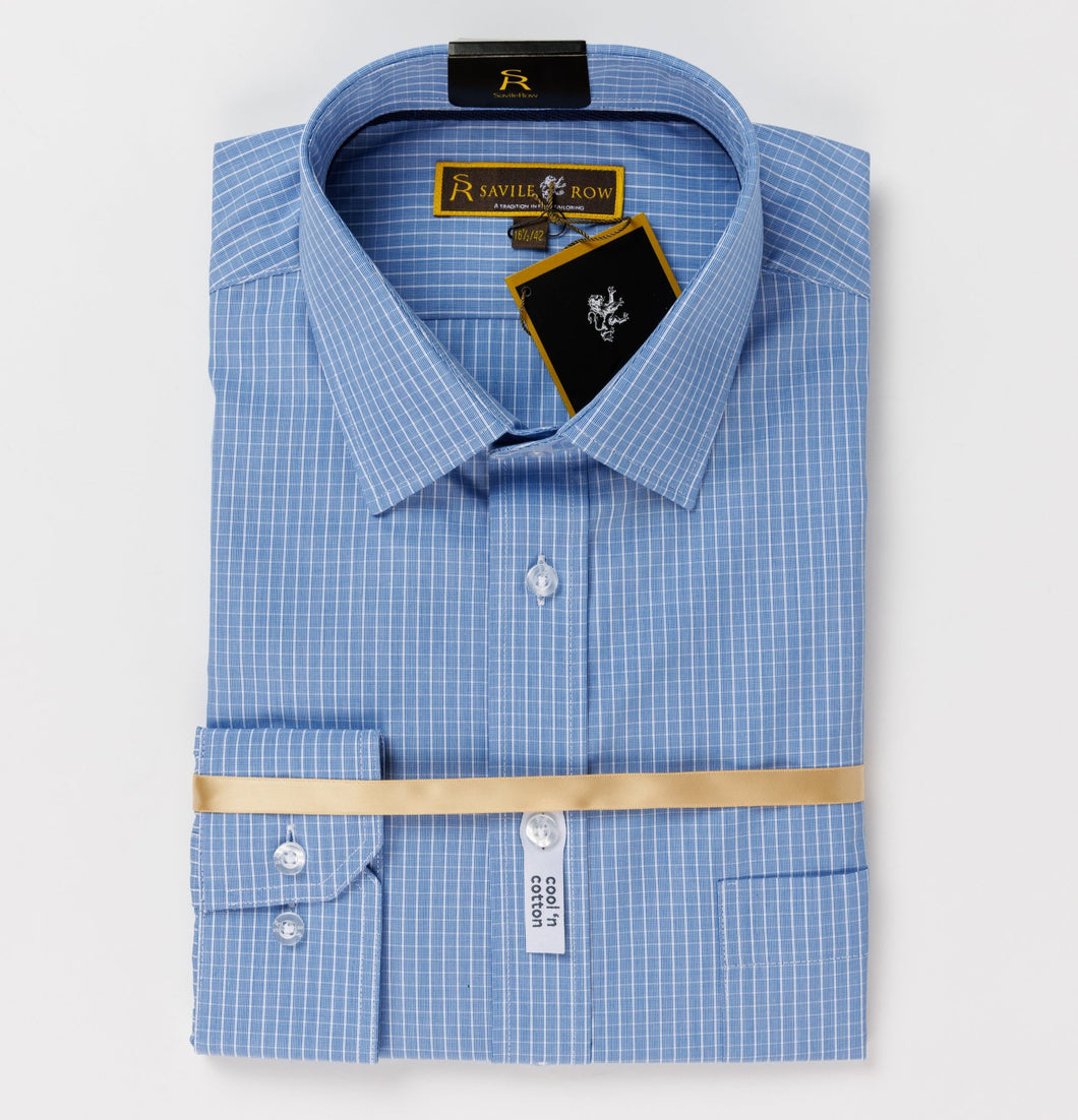 Savile Rowe Blue Small Check Shirt