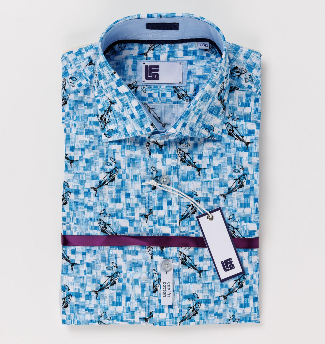 Lichfield Blue Fish Shirt