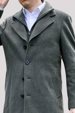 Load image into Gallery viewer, Savile Row Jared Green H'bone Overcoat
