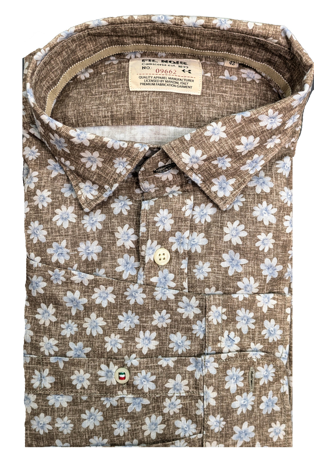 Fil Noir Brown Floral Roma Shirt