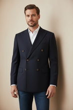 Load image into Gallery viewer, Aiden in Navy DB Blazer – Revised Buttons
