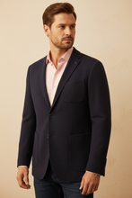 Load image into Gallery viewer, Aiden in Navy Piqué Blazer – Pink Shirt
