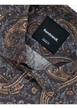 Load image into Gallery viewer, Rembrandt London Navy &amp; Brown Paisley Print Shirt

