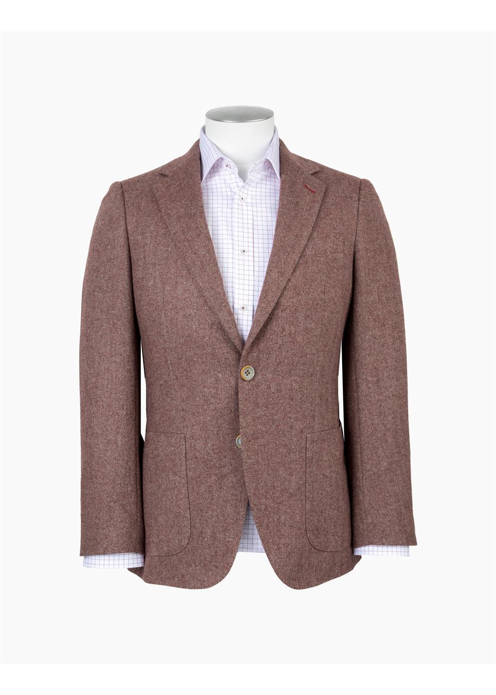 Harford Batten Maroon H'Bone Blazer