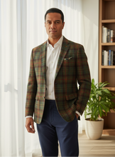 Load image into Gallery viewer, Green/Red Check Blazer - Chief Kai - Navy Trousers
