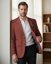 Load image into Gallery viewer, Rust Corduroy Rib Blazer - Aiden Paisley
