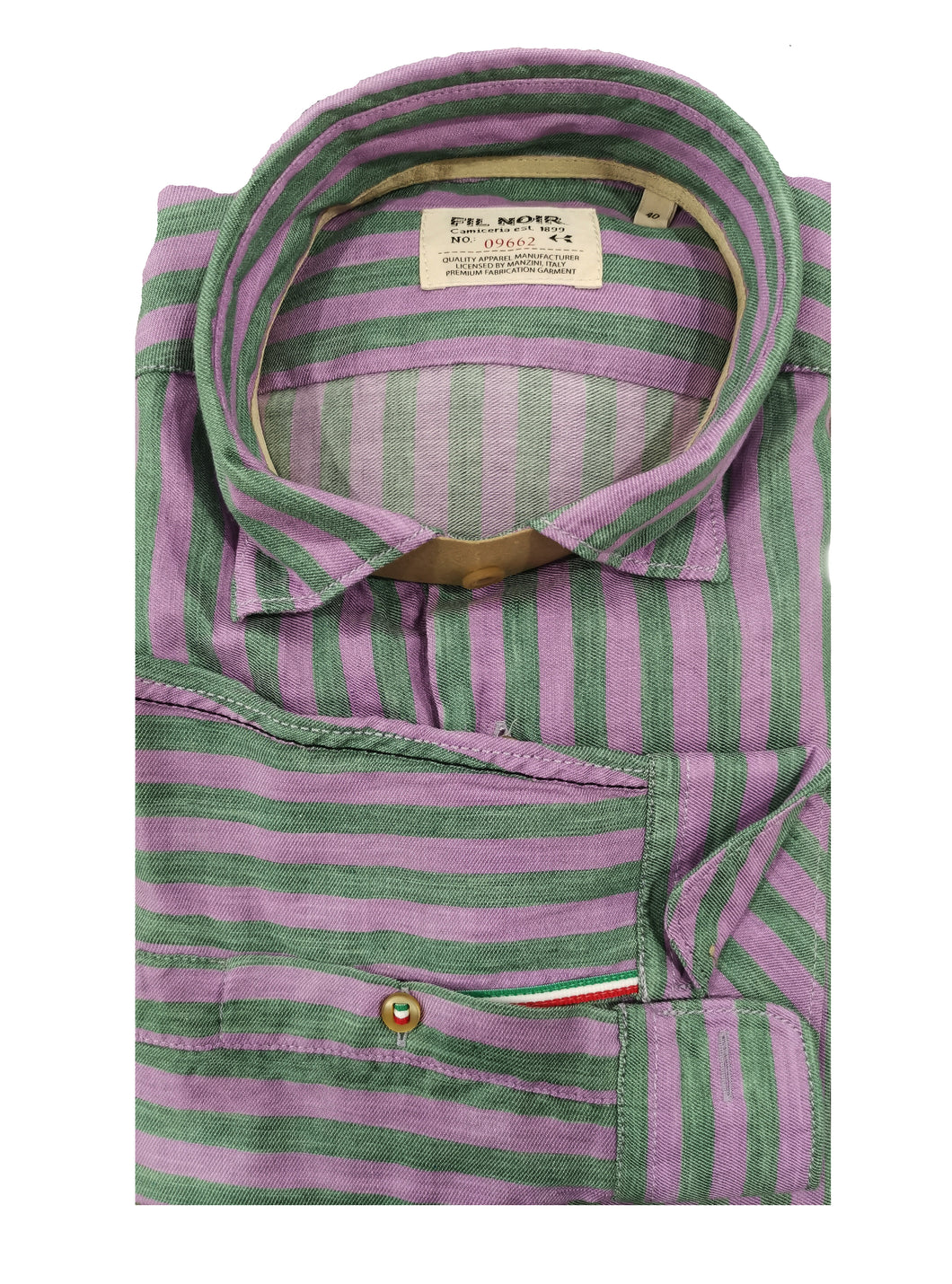 Fil Noir Purple/Khaki Stripe Treviso Shirt